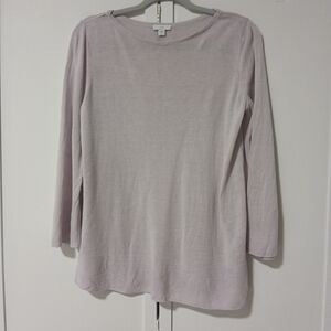 Jones New York Sport Cotton 3/4 Sleeves Blue Pullover Top Tee Shirt Womens M